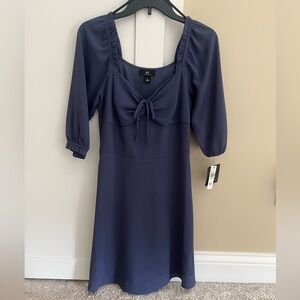 I.N. San Francisco Deep Blue Long Sleeve Dress